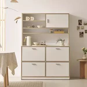 나무뜰 시크레 E0등급 폭깊은 주방 수납장 서랍장 1200 상부장 세트 BCF025C