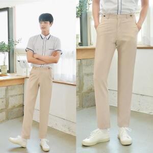 [ME0L224N_52GW]남자교복 스판 연베이지 교복바지 남자