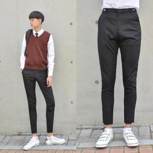 [MENN4P08_52GW]허리조절 스판 블랙 교복바지 남자- 6.5통