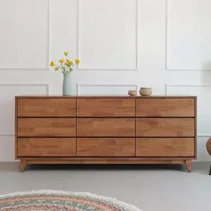 러브 3단 1800 핸들리스형 원목 와이드 서랍장 대형 광폭 수납장