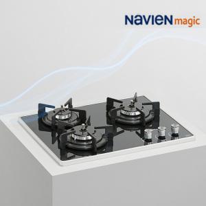 나비엔매직 3구 빌트인 가스레인지 매립형 가스쿡탑 GRB-6003 타공 560x440 전기코드식