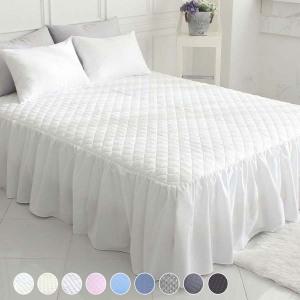 국내산 순면 누빔 레이스 침대스커트 매트리스커버(S/SS/D/Q)