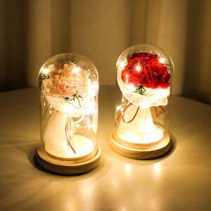 [조아트]부모님 어버이날 비누 꽃 한송이 카네이션 유리돔 선물 부케 글라스