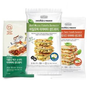 베키아에누보 바질모짜 식물성 라구 소시지 토마토치즈 치아바타 샌드위치 3개입x3팩 신세계