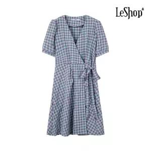 [롯데백화점]르샵 체크 리본 랩 원피스 (BP4OP024A)