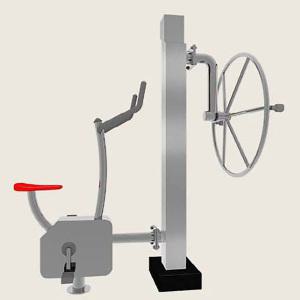 TK 자전거+상체근육풀기 2인용 스텐 복합형 VKSP-4842