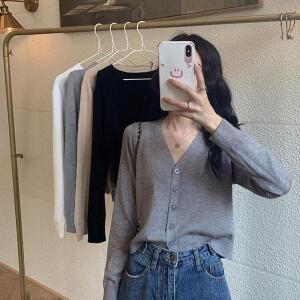 [셀러허브]TF루즈숏가시크디건 얇은가디건 V넥가디건 가을 루즈핏 (S31587189)