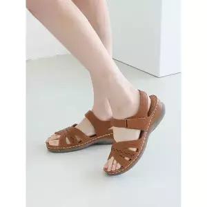 [하프클럽/아나이스]펀칭 스트랩 컴포트 샌들 5cm_25S251