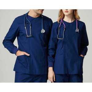 스크럽복 남녀공용 지퍼형 병원 간호사 유니폼 긴팔 근무복