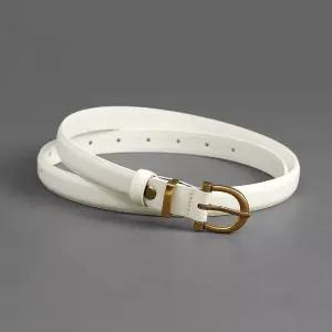 여성 소가죽 벨트 S-1 화이트 허리띠 원피스 코트 (WFHS4T8)