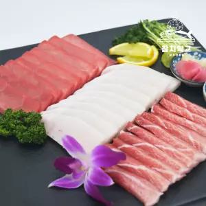 참치학교 프리미엄 참치회 세트 (참다랑어 대뱃살 적신(속살) 황새치 뱃살