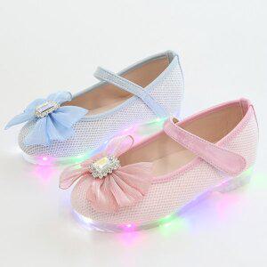 바니비 메쉬 여자 학생 키즈 어린이 여름 여아LED구두