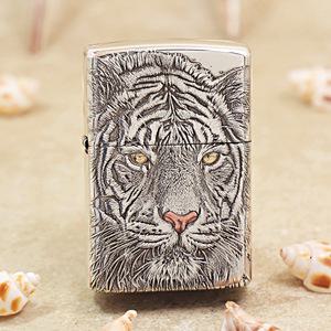 범의 안광 호랑이 순은 지포 라이터 4404