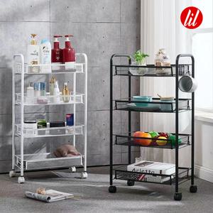 트롤리 스틸 철제 이동식 선반 3단 4단 5단 미니 대형 수납장 트레이 기저귀 무빙 카트 주방 미용실 서빙 팬트리 틈새
