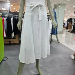 시슬리/애플아울렛/린넨 스트라이프 언발란스 벨티드 롱 스커트 SASK45431