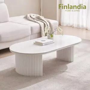 핀란디아 리안 타원형 세라믹 템바보드 거실 소파 테이블