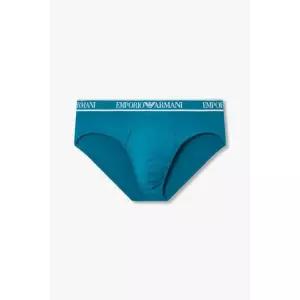 [정품] 엠포리오 아르마니 언더웨어 남성 라인 로고 밴딩 코튼 브리프_그린 0815111304 922421