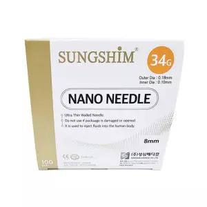 성심 나노니들 일회용 주사침 멸균 주사바늘 34G 8mm 100개입
