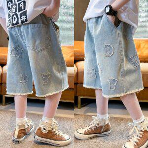 [삐삐네옷가게]남아 주니어 알파벳 와이드 7부 청반바지