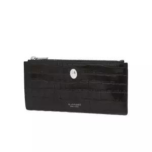 [롯데백화점]질스튜어트 [AVENUE] 블랙 크로커 엠보 가죽 슬림 장지갑 JAWA5F804BK