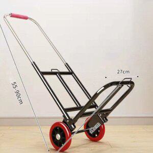[리코]100kg거뜬 접이식카트 레드 PU바퀴 쇼핑카트 손수레 장바구니캐리어 장보기 구르마