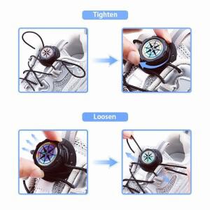 넥타이가없는 1 쌍 자동 신발 끈 간단한 회전 버클 설치 두꺼운 로프 운동화 액세서리 남여