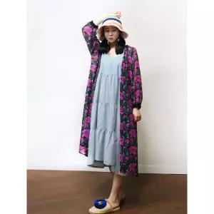 [하프클럽/앞머리]이국적인 플라워패턴 썸머 롱 로브 카디건n6010