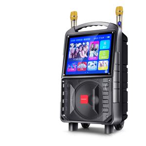 가정용노래방기계 이동식 대형 스크린 마이크 CYW-668 노래방기기(레드) + 패키지3