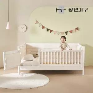 [장인가구]뉴피터 SE0 어린이 원목 저상형 데이베드 올가드형 침대 SS +텐셀포켓폼 범퍼포함