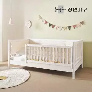 [장인가구]뉴피터 SE0 어린이 원목 저상형 데이베드 가드형 침대 SS +텐셀포켓폼 범퍼포함