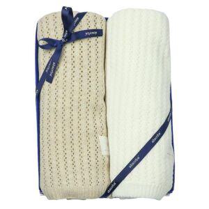 [갤러리아] (쌍둥이출산,백일,돌)브이니트블랭킷베이지+아이보리세트(A2C-30902SET)