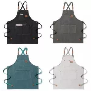 캔버스 방수 앞치마/주방/원피스/원피스형/미용실/예쁜/보육/교사/바리스타/카페/미용/식당/업소용