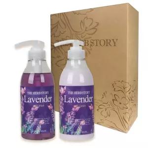 더허브스토리 바디케어 2종 선물 세트 A 라벤더/버블바스/버블입욕제/입욕제/바디워시/바디케어세트/샤워