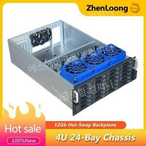 4U 24베이 서버 케이스 하드 NAS 스토리지 SAS SATA(12Gb 스트레이트 스루 백플레인 6 SFF8643 포함