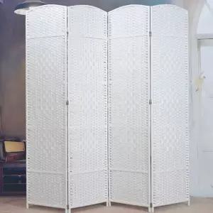 라탄 구텐 4단 파티션(150cmx160cm) (화이트)/종이칸막이/책상가림막/책상가리개/가리개/파티션/집중칸막이