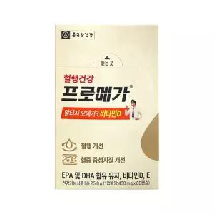 종근당건강 혈행건강 프로메가 알티지 오메가3 비타민D 430mg x 60캡슐 1개 / 써클