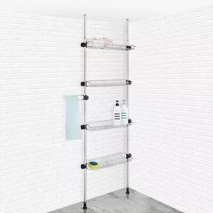 H-기둥식욕실선반 600 4단 수건수납장 화장실수납스텐 (WFGIJ82)