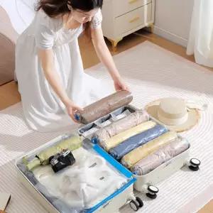 여행용 의류 비닐 압축팩 캐리어 파우치 정리백 5개1세트 이불 옷 정리 트래블 기어 진공 압축 이너 여행백