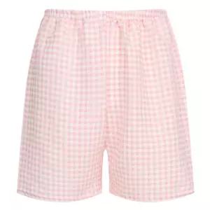 여성 엠보싱 캐릭터 홈웨어 밴딩 반바지 CHA-WPT-20731-핑크