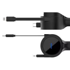 아이코모스 듀얼 릴타입 100W 차량용 초고속2.0 충전기 C타입 8핀