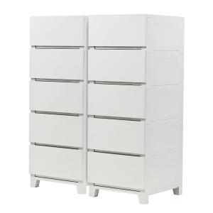 2개세트 국내제작 캔버스 5단 플라스틱 서랍장 수납장 장난감 속옷정리함 침실서랍장