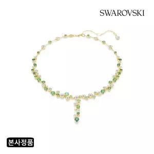 [스와로브스키/본사정품] Constella 그린 골드 톤 Y자형 목걸이 5722474