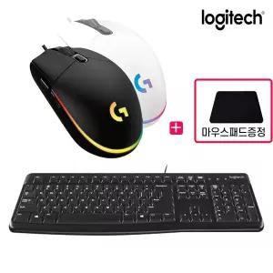 로지텍코리아 K120 New + G102 벌크 유선 게이밍마우스+패드 키보드마우스세트 한글