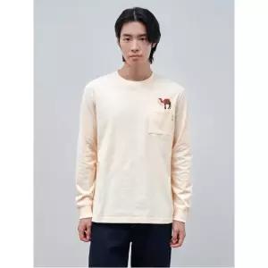 [빈폴멘] [Print Bakery] 기모 라운드넥 티셔츠  아이보리 (BC4941K010)