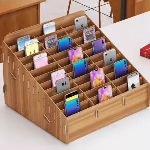 스마트폰 멀티 스탠드 거치대 대량 우드 휴대폰 수납함 36칸