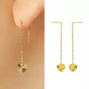 골드앤 순금 24K 썬라잇 하트 드롭 귀걸이