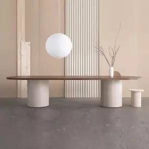 라운드 긴 타원형 테이블 카페 8인 북유럽 스타일 식탁 다용도 탁자