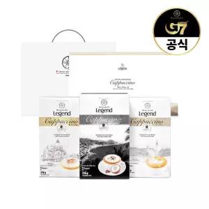 G7 레전드 카푸치노 커피 3종 선물세트 36입 (모카 / 헤이즐넛 / 코코넛 / 쇼핑백)