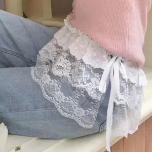 레이스 레이어드 스커트 시스루 망사 랩 치마