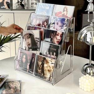 CD랙 앨범수납함 비닐레코드 미니디스크 컬렉션 디스플레이랙 CD테이프 투명수납랙 DS-76